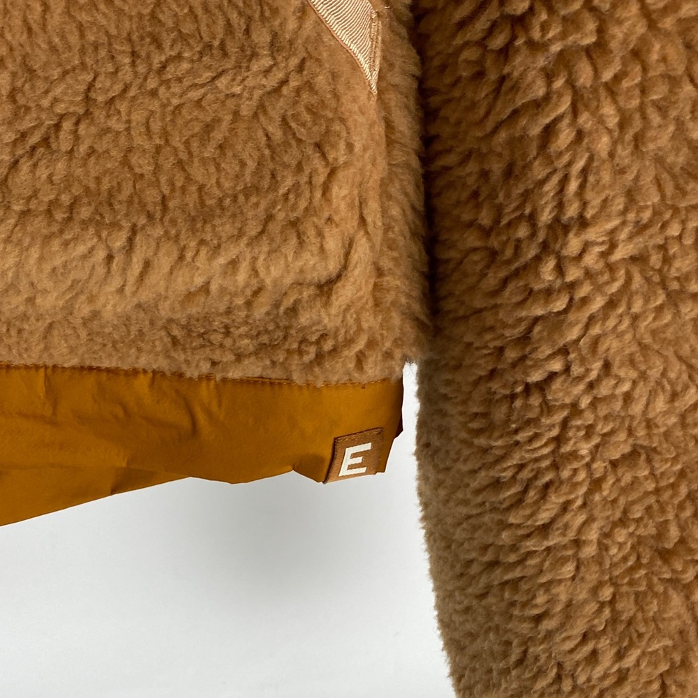 Everlane Women’s The Renew Teddy Sherpa Button Brown Jacket Sz M Oversized - Picture 3 of 8
